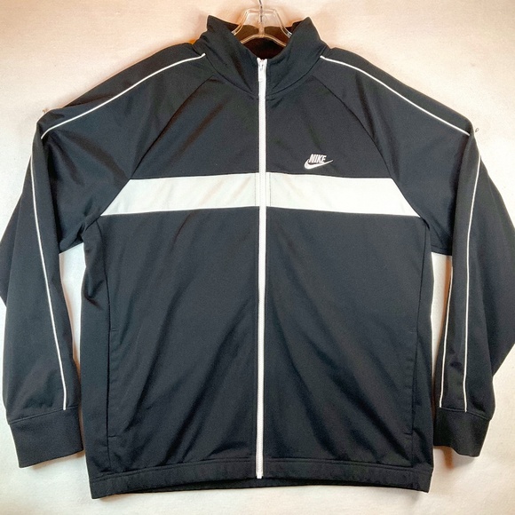 Nike Other - Nike Mens Full Zip Raglan sleeve Athletic Runners Warm Up Jacket BlkWhite XL EUC